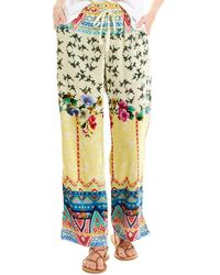 Johnny Was - Silk Velvet Drawstring Pant With Multicolored Print - Lyst
