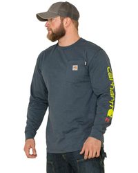 Carhartt - S Loose Lightweight Flame Resistant Force Original Fit Midweight Long-sleeve Logo Graphic T-shirt - Lyst