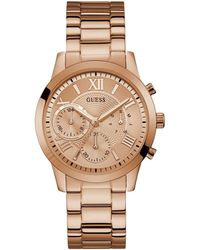 Guess - Classic Rose Gold-tone Bracelet Stainless Steel Watch With Day - Lyst