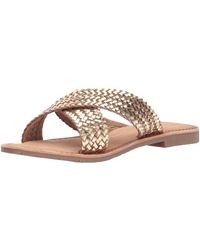 Chinese Laundry - Popular Slide Sandal,gold Leather,9 M Us - Lyst