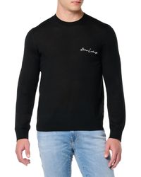Emporio Armani - A | X Armani Exchange Merino Wool Mix Signature Logo Crewneck Pullover Sweater - Lyst
