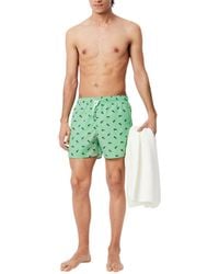 Lacoste - Crocodile Print Swim Trunks - Lyst
