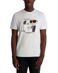 Karl Lagerfeld - Paris Short Sleeve Crewneck Karl Choupette Graphic Design T-shirt - Lyst