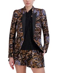 BCBGMAXAZRIA - Tall Size Long Sleeve V Neck Printed Blazer Jacket - Lyst