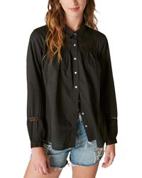 Lucky Brand - Lace Trim Button Down Shirt - Lyst