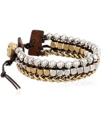 Lucky Brand - "royal Jewels" Two-tone Mixed Two-tone Faux Wrap Bracelet - Lyst