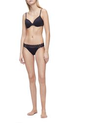 Calvin Klein - Micro With Lace Band Thong Panty - Lyst