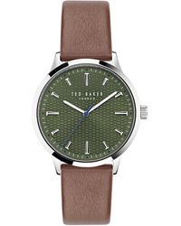 Ted Baker - Cosmop Brown Eco Genuine Leather Strap Watch - Lyst