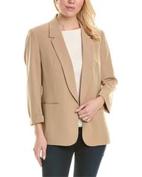 Jones New York - Tall Size Notched Collar Jacket W/rolled Sleeves - Lyst