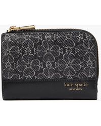 Kate Spade - Devin Spade Flower Coated Canvas Small Compact Wallet - Lyst
