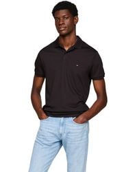 Tommy Hilfiger - Liquid Cotton Regular Short Sleeve Polo Black - Lyst