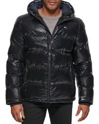 Tommy Hilfiger - Classic Hooded Puffer Jacket Down Alternative Coat - Lyst