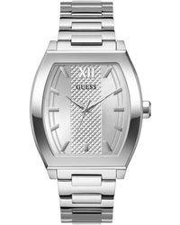 Guess - Silver Tone Bracelet Silver Tone Dial Silver Tone - Lyst
