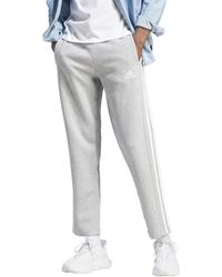 adidas - Size Essentials Fleece Open Hem 3-stripes Pants - Lyst