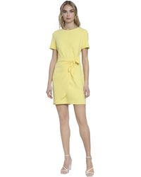 Donna Morgan - Jewel Neck Short Sleeve Faux Wrap Versatile S Dresses - Lyst