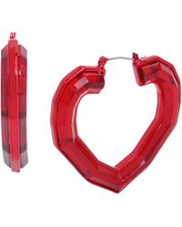 Betsey Johnson - S Heart Hoop Earrings - Lyst