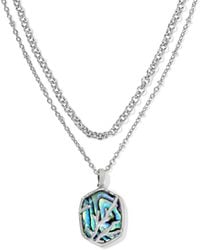 Kendra Scott - , S, Daphne Coral Frame Multi Strand Necklace, Silver Abalone, One Size - Lyst
