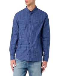 Emporio Armani - A | X Armani Exchange Long Sleeve Small Check Button Down Shirt. Regular Fit - Lyst