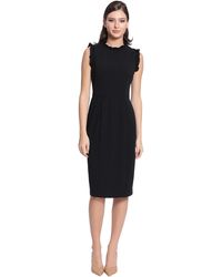 Maggy London - Ruffle Neck And Armhole Sheath Dress - Lyst