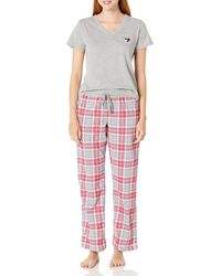 Tommy Hilfiger - Womens Short Sleeve Printed Sleep Shirt Pajama Top - Lyst