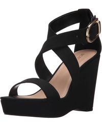 bcbg black wedge sandals