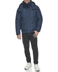 Andrew Marc - Short Quilted Inner Bib Attached Down Fill Phoenix Down Bomber Hybrid - Lyst