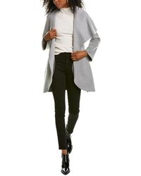 Tahari - Double Face Wool Blend Wrap Coat With Oversized Collar - Lyst