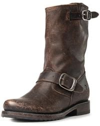 Frye - Veronica Short Boots For Made From Full-grain Leather With Antique Metal Hardware - Lyst