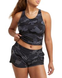 Champion - , , Moisture Wicking, Anti Odor, Ribbed Crop Top For , Sport Camo Ammo Black, Large - Lyst