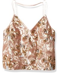 gold sequin strappy top