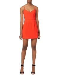 Flame V-Neck French Connection Womens Whisper Light Sleeveless Strappy Stretch Mini Dress 6