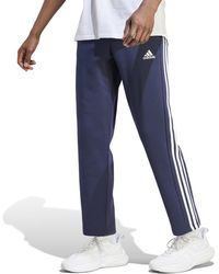 adidas - Size Essentials Fleece Open Hem 3-stripes Pants - Lyst