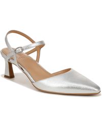 Naturalizer - S Tara Pointed Toe Kitten Heel Ankle Strap Pump Silver Metallic 12 M - Lyst