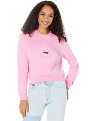 Tommy Hilfiger - Cropped Logo Sweatshirt With Magnetic Closure - Lyst