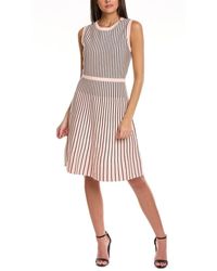 Anne Klein - Striped A-line Dress - Lyst
