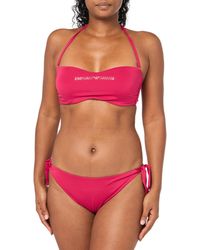 Emporio Armani - Standard Band & Bow Brazilian Studs Bikini Set - Lyst