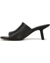Vince - S Joan Kitten Heel Slip On Sandal Black Leather 7.5 M - Lyst