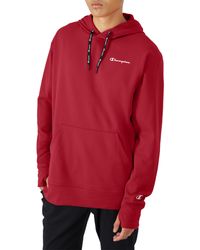 Champion - , Game Day Moisture-wicking Breathable Stretch Hoodie, Eclipse Red Small Script, X-large - Lyst