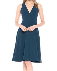 Dress the Population - Catalina Solid Sleeveless Fit & Flare Midi Dress - Lyst