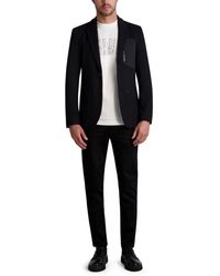 Karl Lagerfeld - Paris Contrast Trims Exposed Zipper Blazer - Lyst