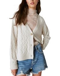 Lucky Brand - Cozy Cable-knit Button-front Cardigan - Lyst