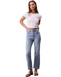 Calvin Klein - High Rise Straight Fit Jeans - Lyst