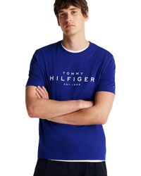 Tommy Hilfiger - Short Sleeve Cotton Graphic T-shirts With Printed Logo - Lyst