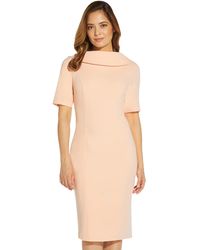 Adrianna Papell - Roll Neck Sheath With V Back - Lyst