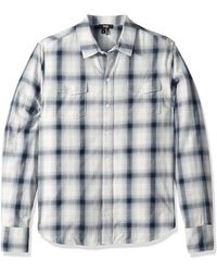 PAIGE - Everett Long Sleeve Plaid Shirt - Lyst