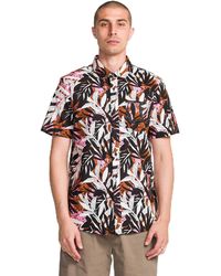 Volcom - Short Sleeve Button Down Woven Shirt - Lyst