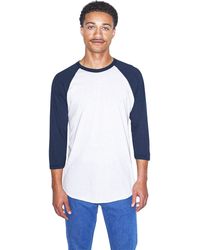 American Apparel 50/50 Raglan 3/4 Sleeve T-shirt - Blue