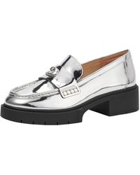 COACH - Leah Metallic Leather Loafer - Lyst