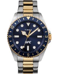 Timex - Two-tone Strap Blue Dial Silver-tone - Lyst