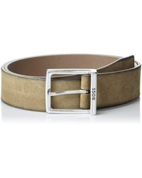 BOSS - Boss Soft Suede Calf Leather Square Buckle Belt - Lyst